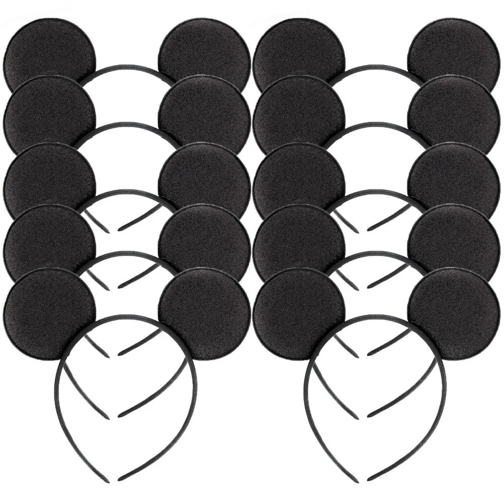 10 Pcs Black Minnie Mouse Ears Headbands Fashion Mickey Costume Party Head Band