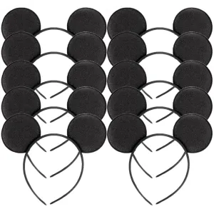 10 Pcs Black Minnie Mouse Ears Headbands Fashion Mickey Costume Party Head Band