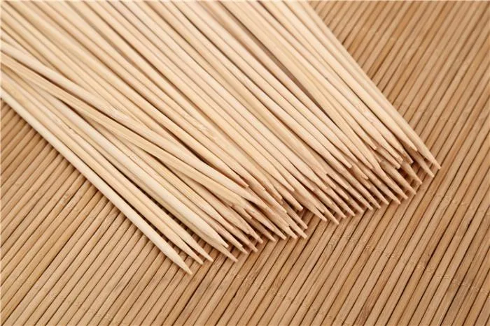 1119C Camping Wooden Color Bamboo BBQ Skewers Barbecue Shish Kabob Sticks Fruit Kebab Meat Party Fountain Bamboo BBQ Sticks Skewers Wooden (30cm)