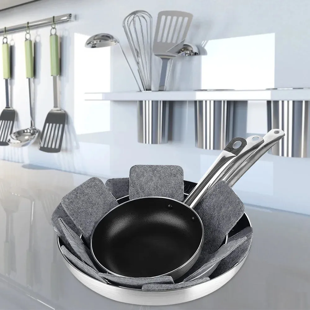 12-Piece Non-Woven Pot and Pan Protectors – 3 Sizes for Safe Cookware Storage