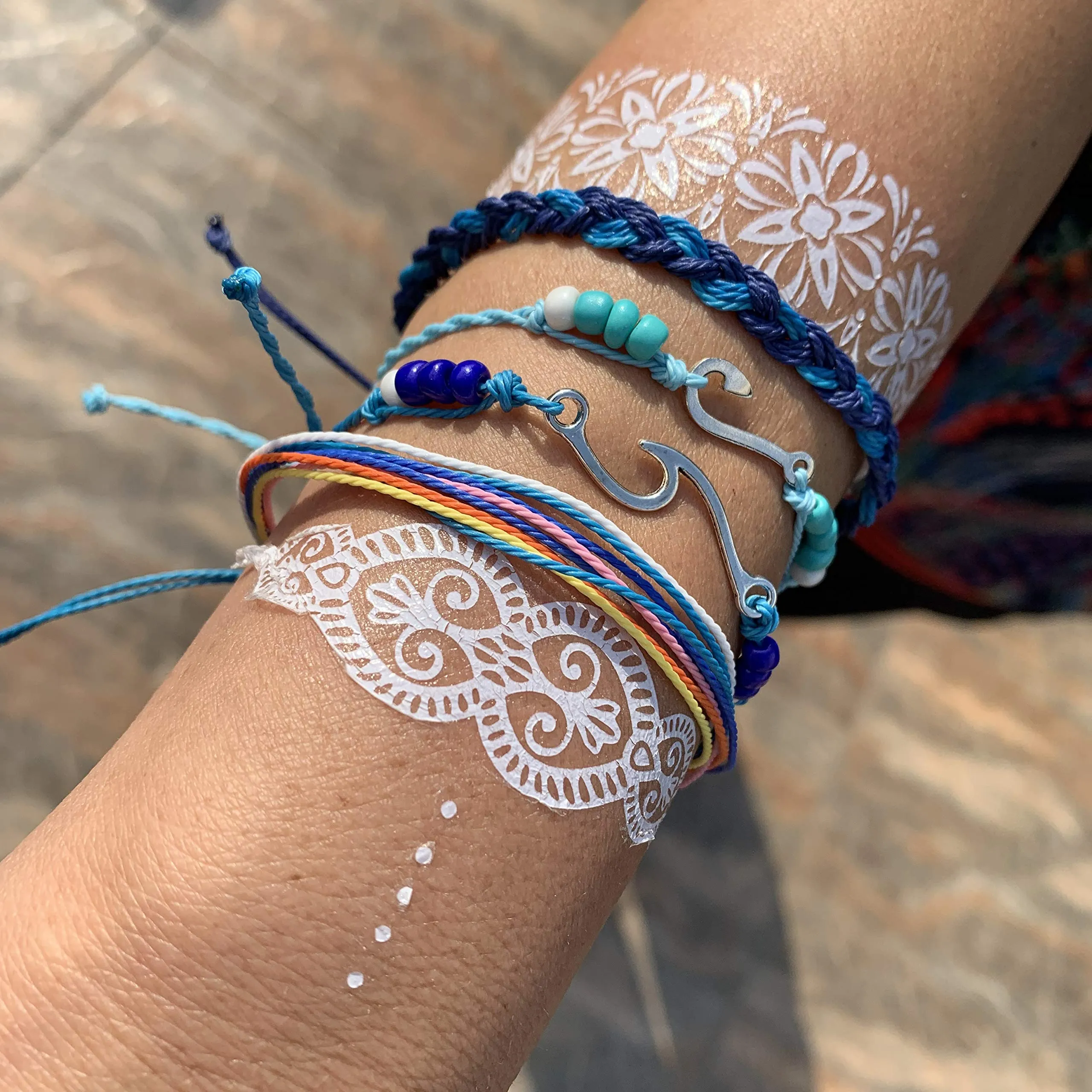 14 Pieces Bracelets for Teen Girls Wave Strand Anklet Bracelets Set,Handmade Cute Sunflower Adjustable Braided Rope Bracelet Bohemian Beach Friendship Jewelry Christmas Gifts Feature Sunflower Set