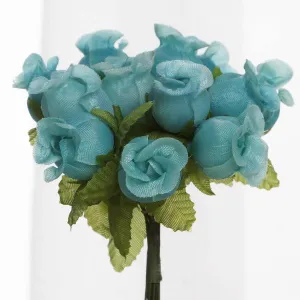 144 Artificial 3/4” Aqua Poly Rose Buds DIY Wedding Bouquet Flowers Craft Decoration