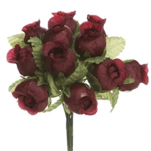 144 Artificial 3/4” Burgundy Poly Rose Buds DIY Wedding Bouquet Flowers Craft Decoration