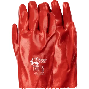 270mm 11'' Medium-duty Red PVC gloves Abrasion-Lv4