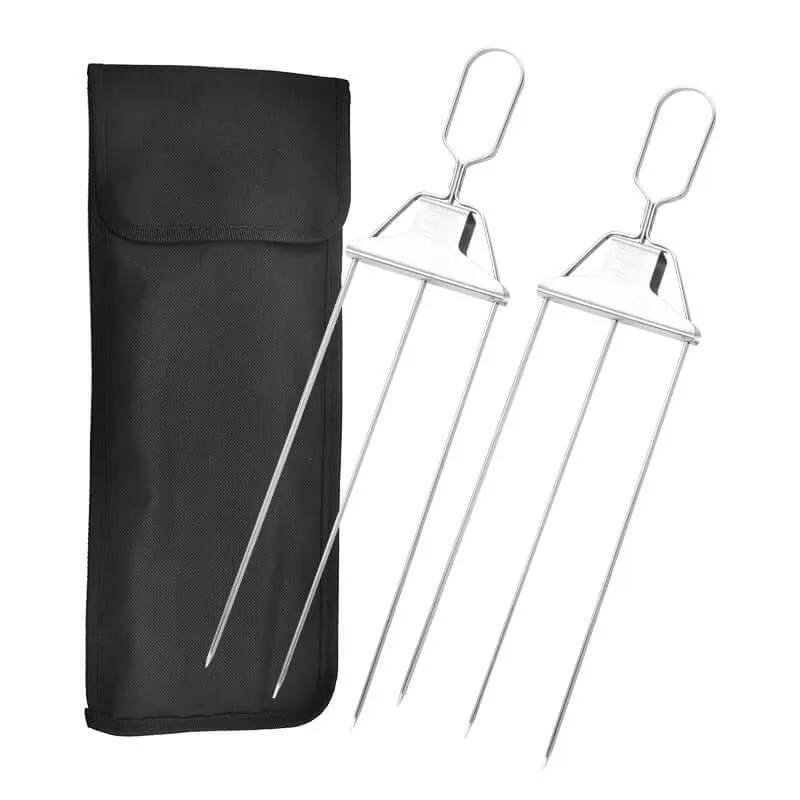 3-Prong Skewer Stick Stainless Steel Kebab Fork