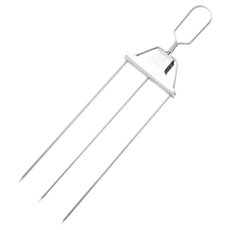 3-Prong Skewer Stick Stainless Steel Kebab Fork