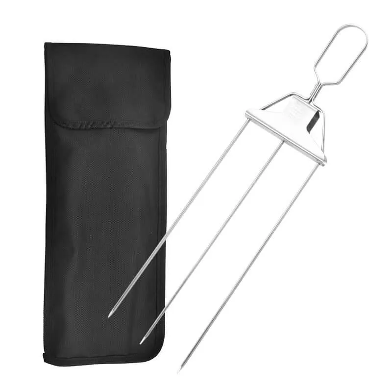3-Prong Skewer Stick Stainless Steel Kebab Fork