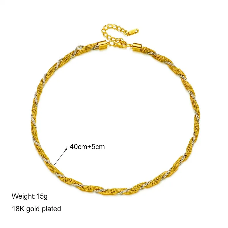316L Stainless Steel Gold Silver Color Thick Chains Necklace For Women