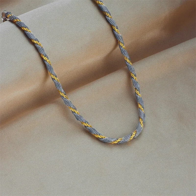 316L Stainless Steel Gold Silver Color Thick Chains Necklace For Women