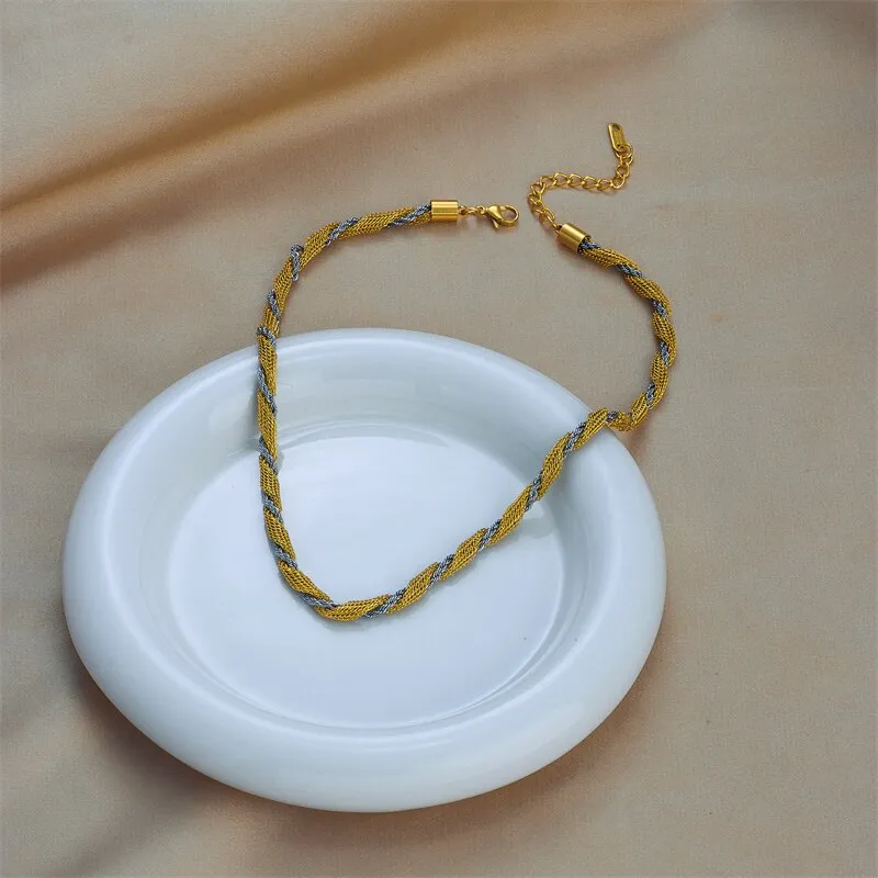 316L Stainless Steel Gold Silver Color Thick Chains Necklace For Women