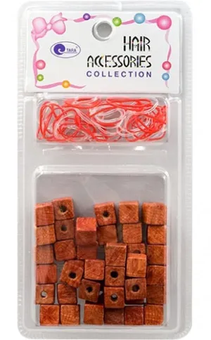 42 Wood Beads w/ Elastics #75616