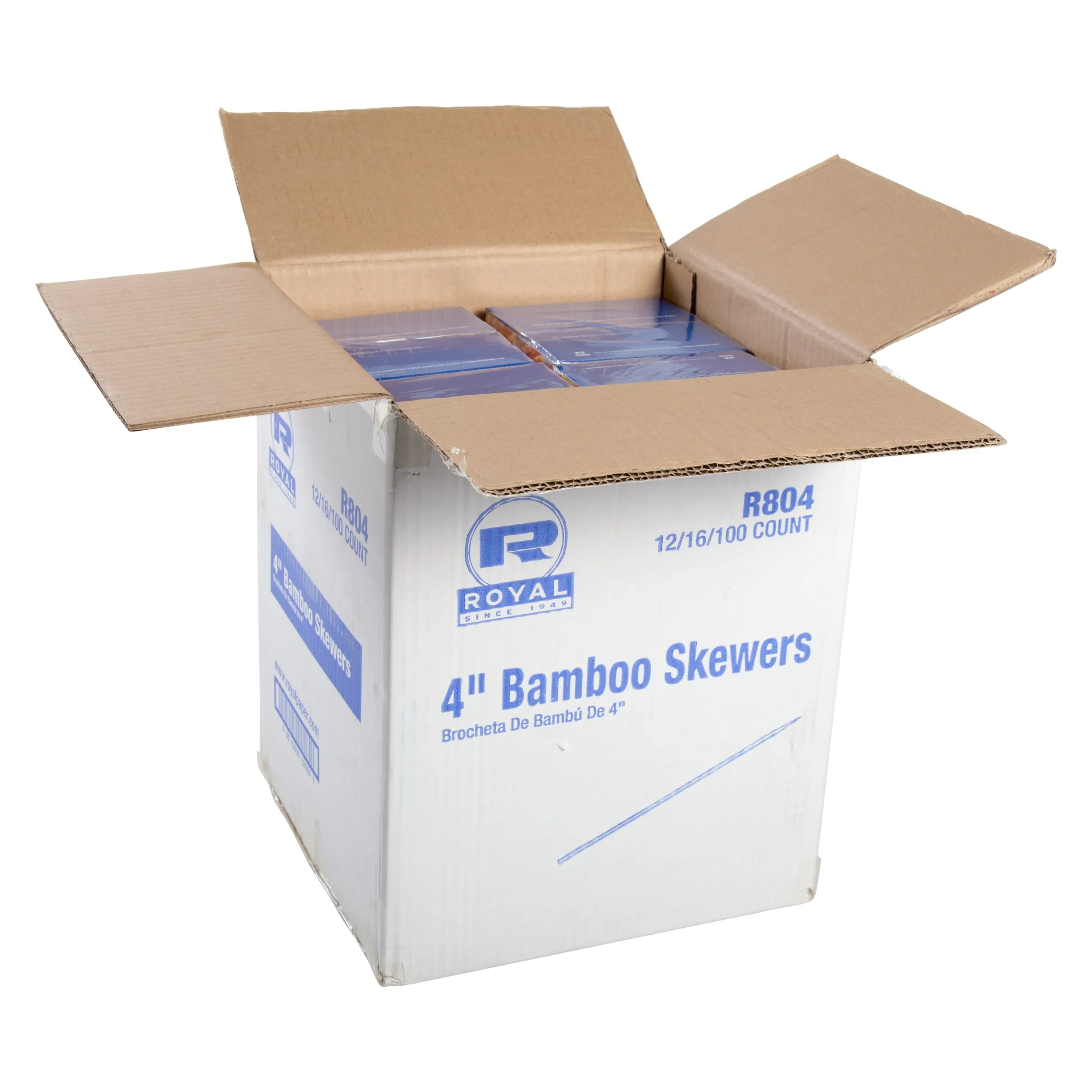 4" Round Bamboo Skewers, Case of 19,200