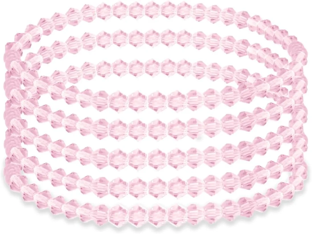 5Pcs Stretch Crystals Beaded Birthstone Bracelets for Women Dainty Handmade Crystal Stackable Bracelet Birth Stone Bracelets To Daughter Mom Birthday Unique Jewelry Gifts