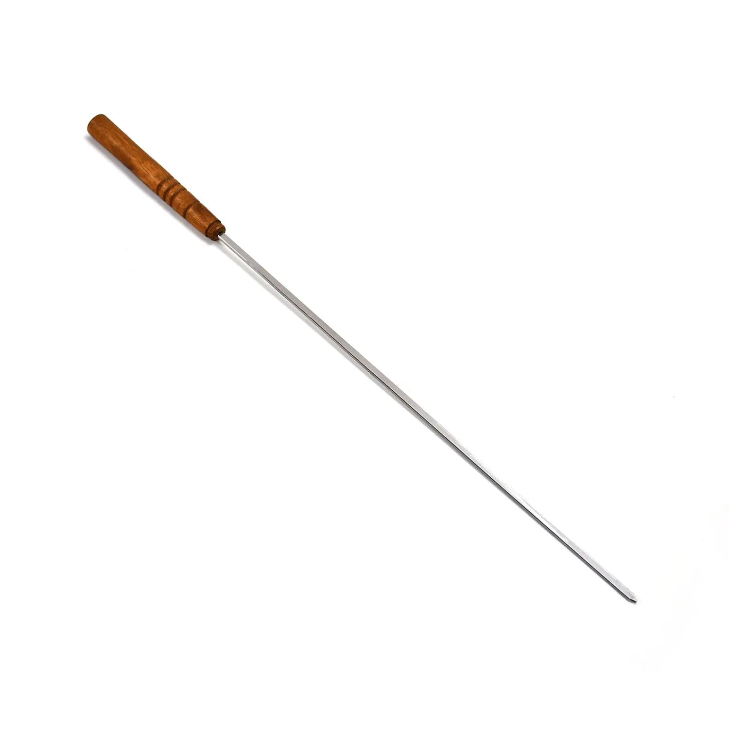 7099 Non Bending Reusable Long Wooden Thick Handle BBQ Grill Paneer Tikka Kebab Seekh Barbeque Skewers.