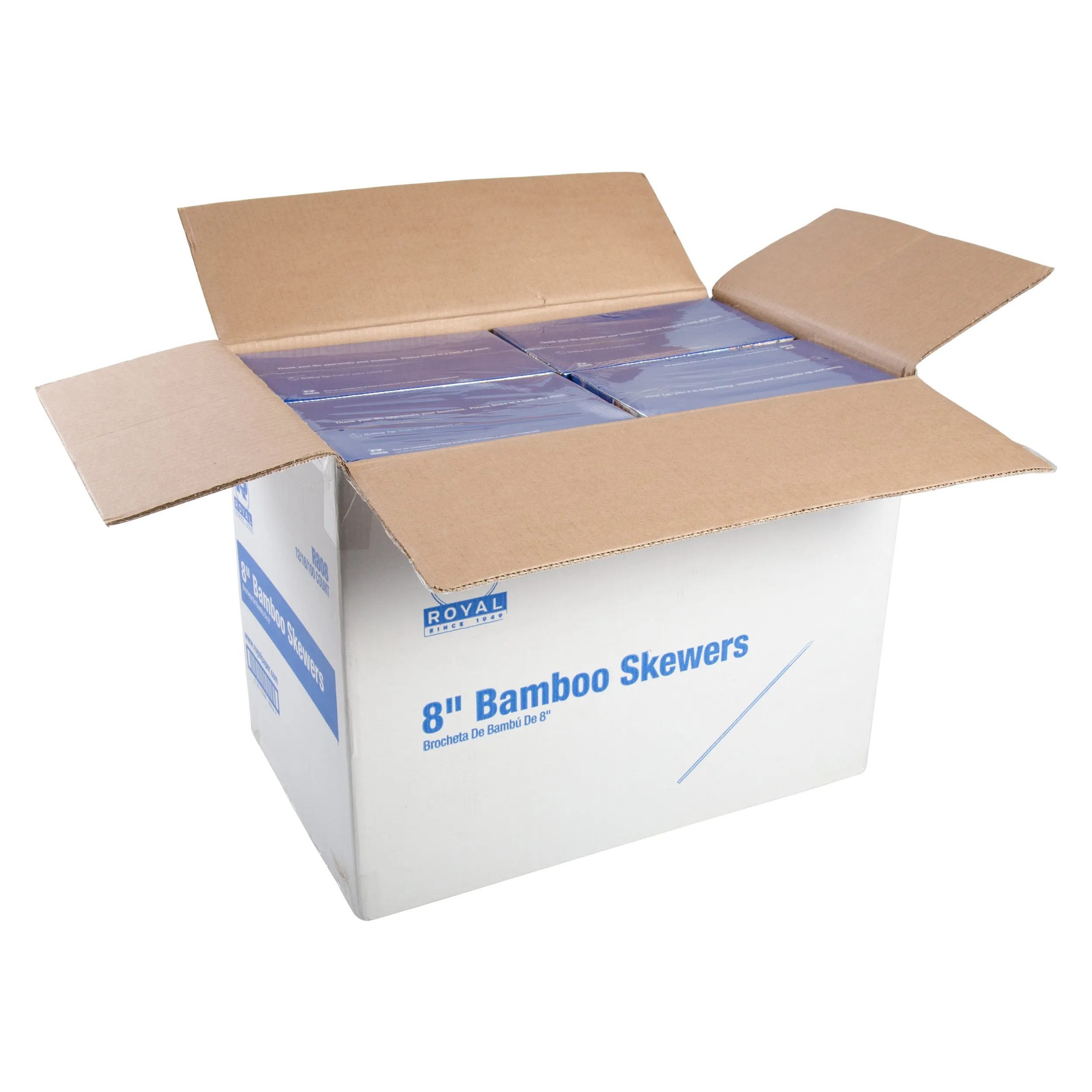 8" Round Bamboo Skewers, Case of 19,200