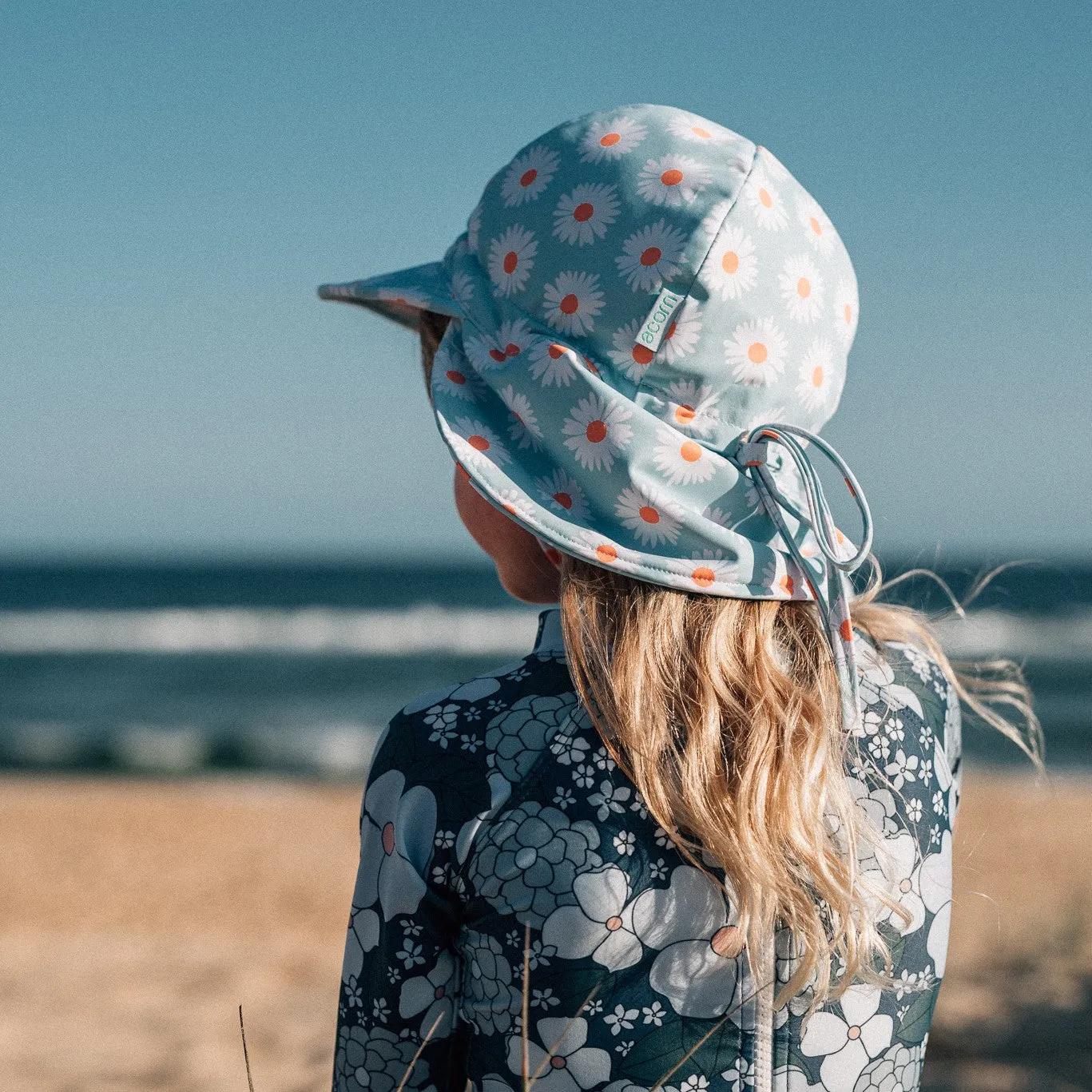 Acorn Kids: Daisy Swim Flap Cap Turquoise