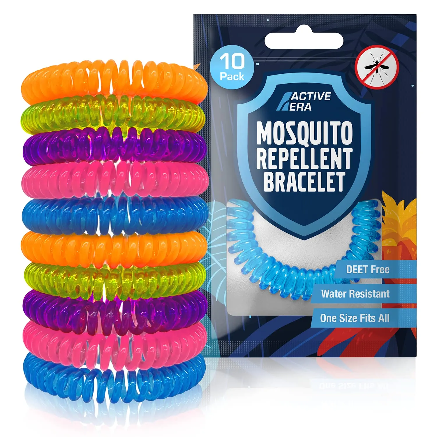 Active Era Mosquito Repellent Bracelet [10 Pack], Insect, Midge & Mosquito Bands - Powerful DEET Free Formula - Waterproof with 250 Hours / 10 Days of Protection for Adults and Kids 3 