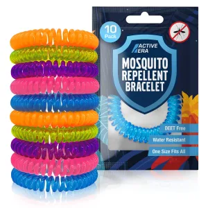 Active Era Mosquito Repellent Bracelet [10 Pack], Insect, Midge & Mosquito Bands - Powerful DEET Free Formula - Waterproof with 250 Hours / 10 Days of Protection for Adults and Kids 3 