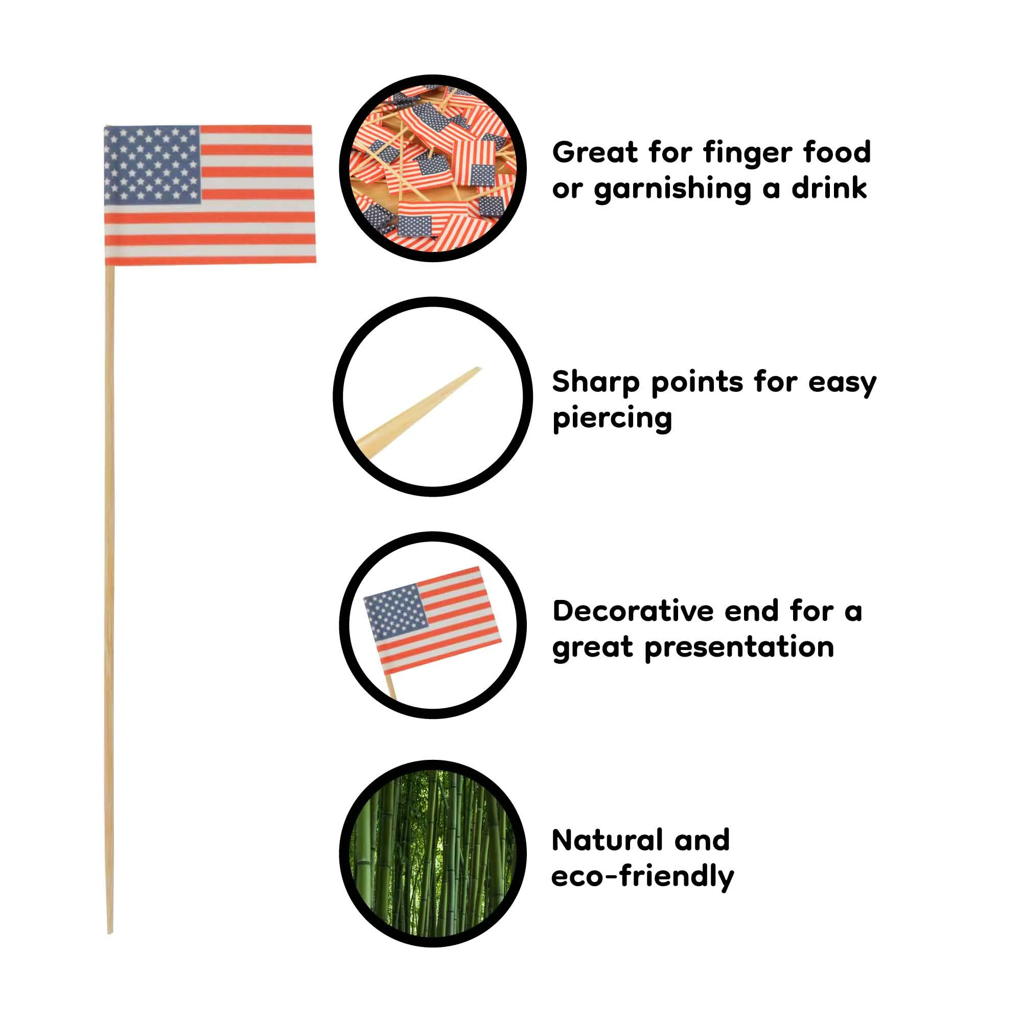 American USA Flag Cocktail Appetizers Party Picks