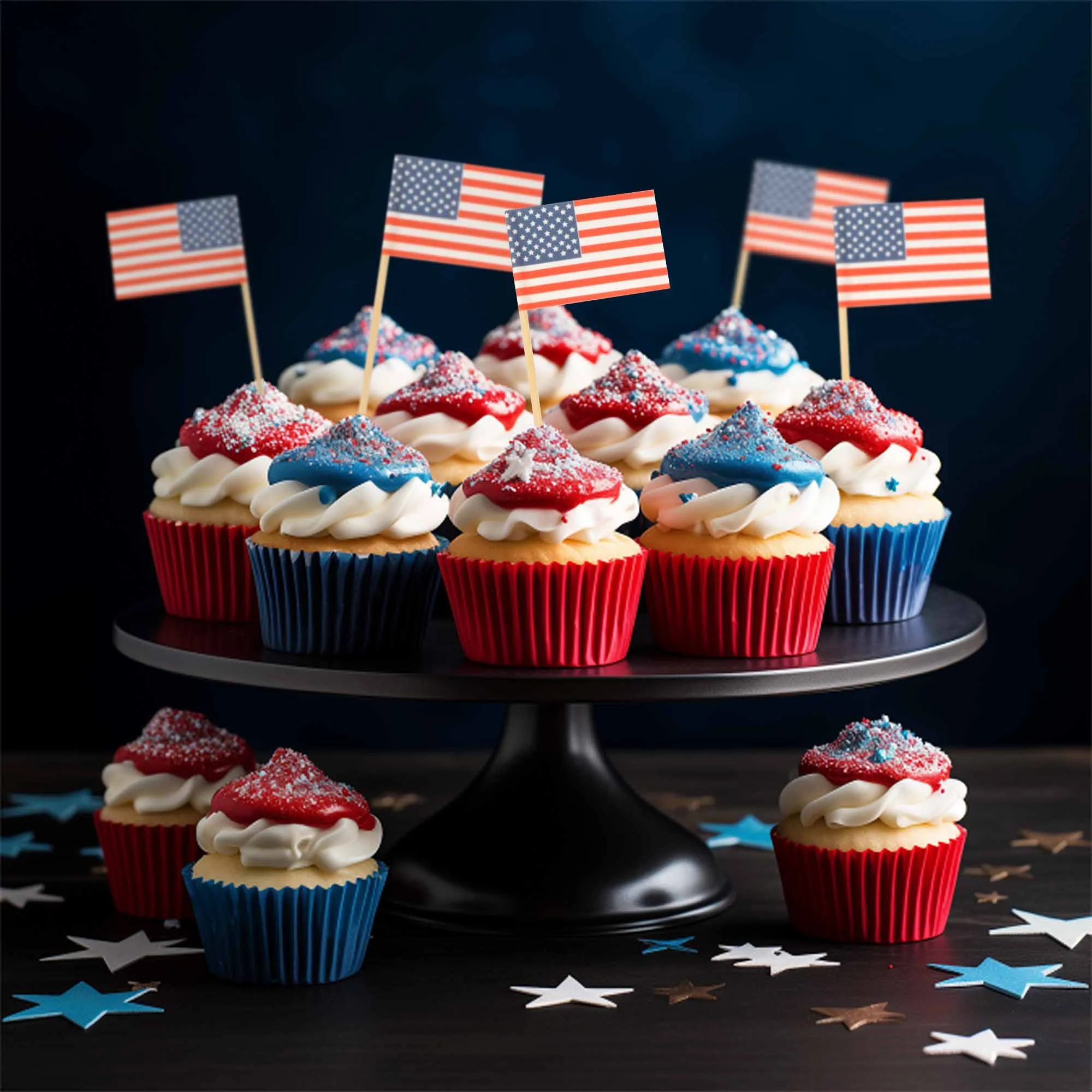American USA Flag Cocktail Appetizers Party Picks
