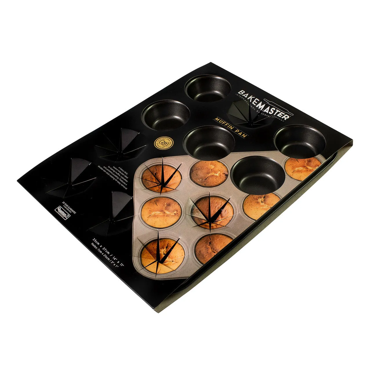 Bakemaster - 12 Cup Muffin/Cupcake Pan 35x27/7x2.5cm Non-stick