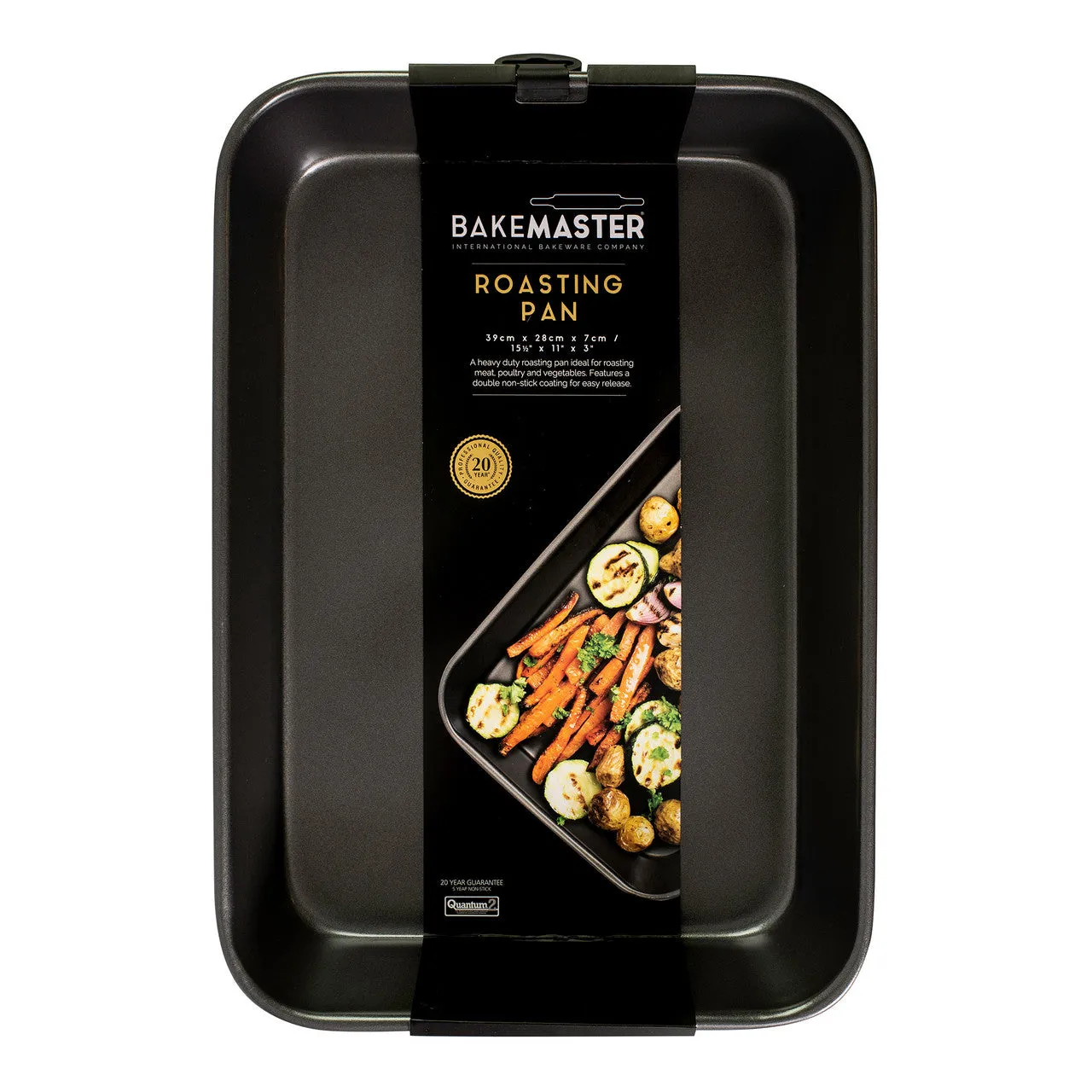 Bakemaster - Large Deep Roasting Pan, 39 X 28 X 7cm- Non-stick