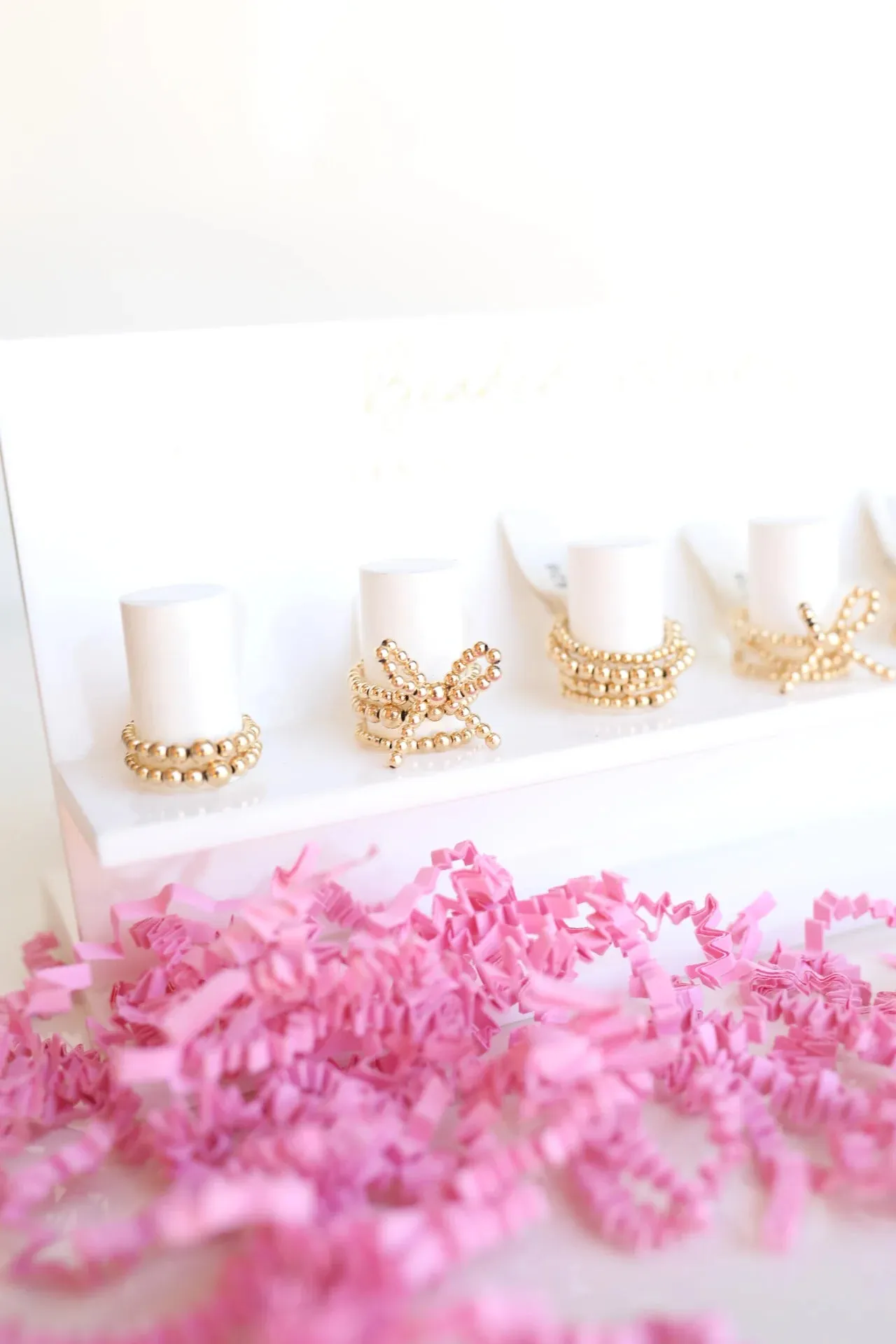 Beaded Blondes 'Gold Bow Ring'