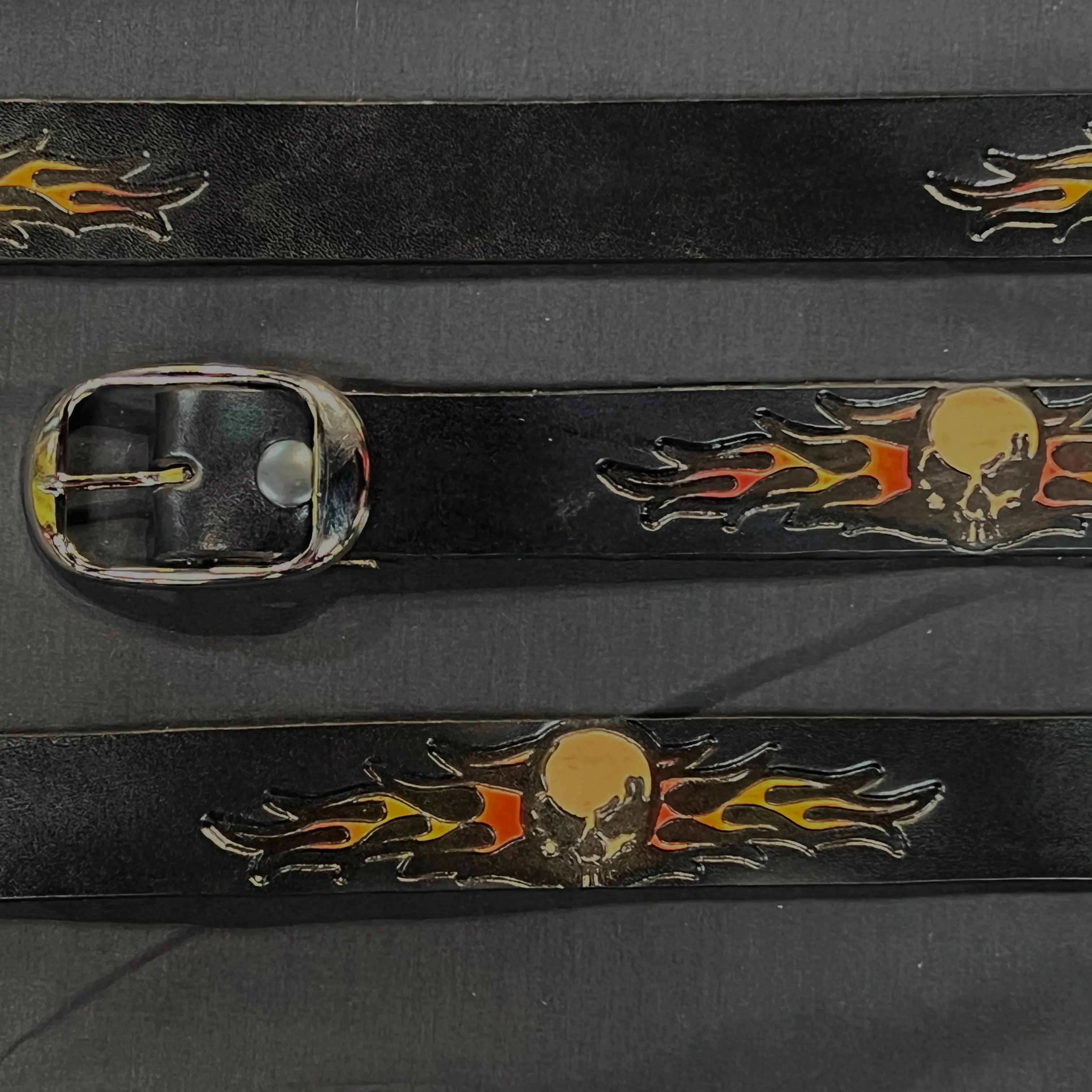 Belt Skull & Flame