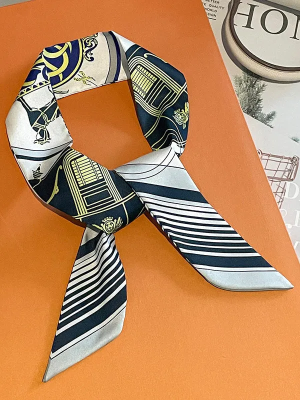 Bjlxn - Printed Striped Scarfs&Hats