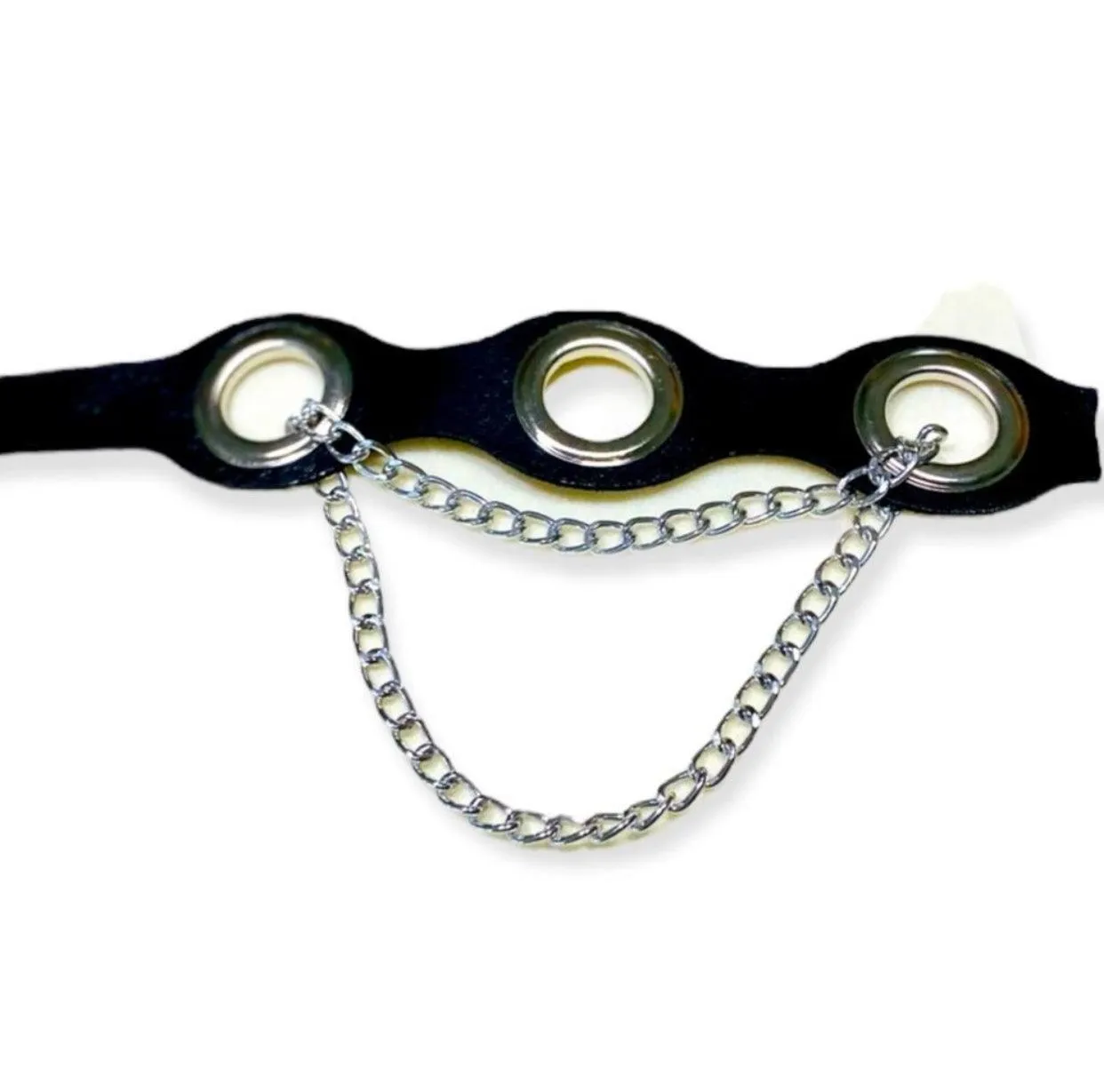 Black Bold Rivets Chain Choker Necklace