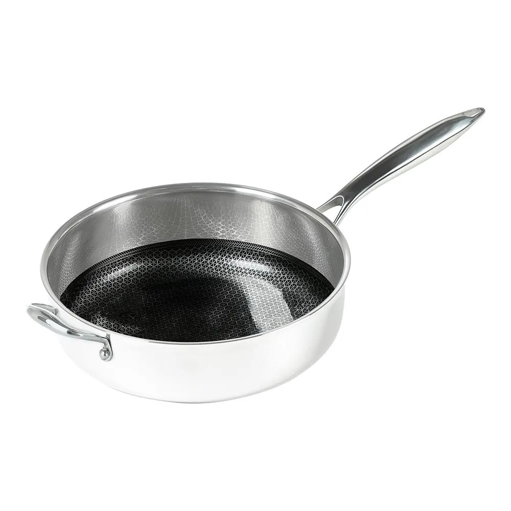 Black Cube Revolutionary Stainless Steel Non-Stick Sauté Pan with Lid - 5 Quart