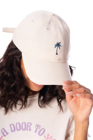 Blue Palm Off White Cap
