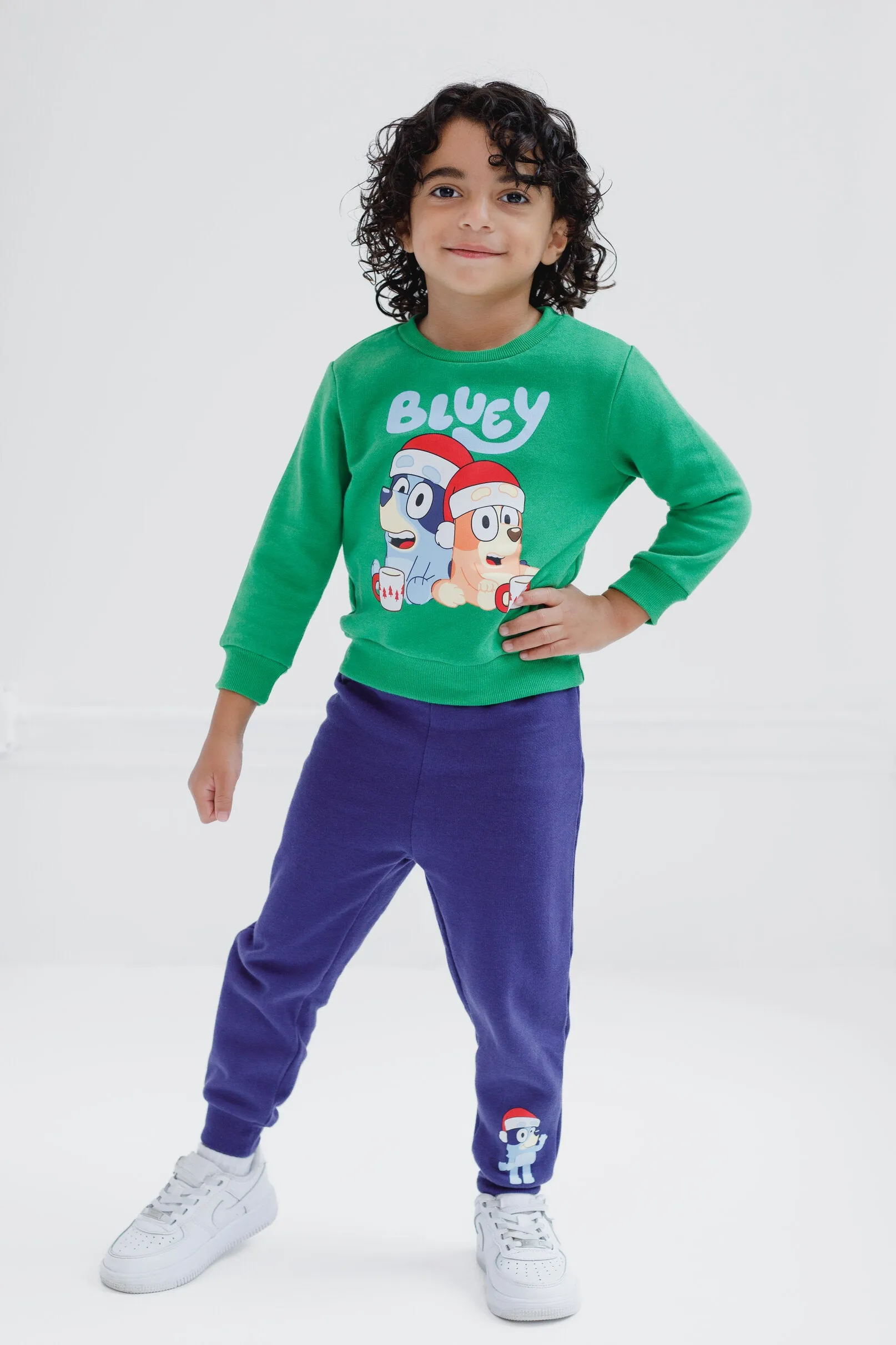 Bluey Christmas Fleece Sweatshirt and Jogger Pants Outfit Set