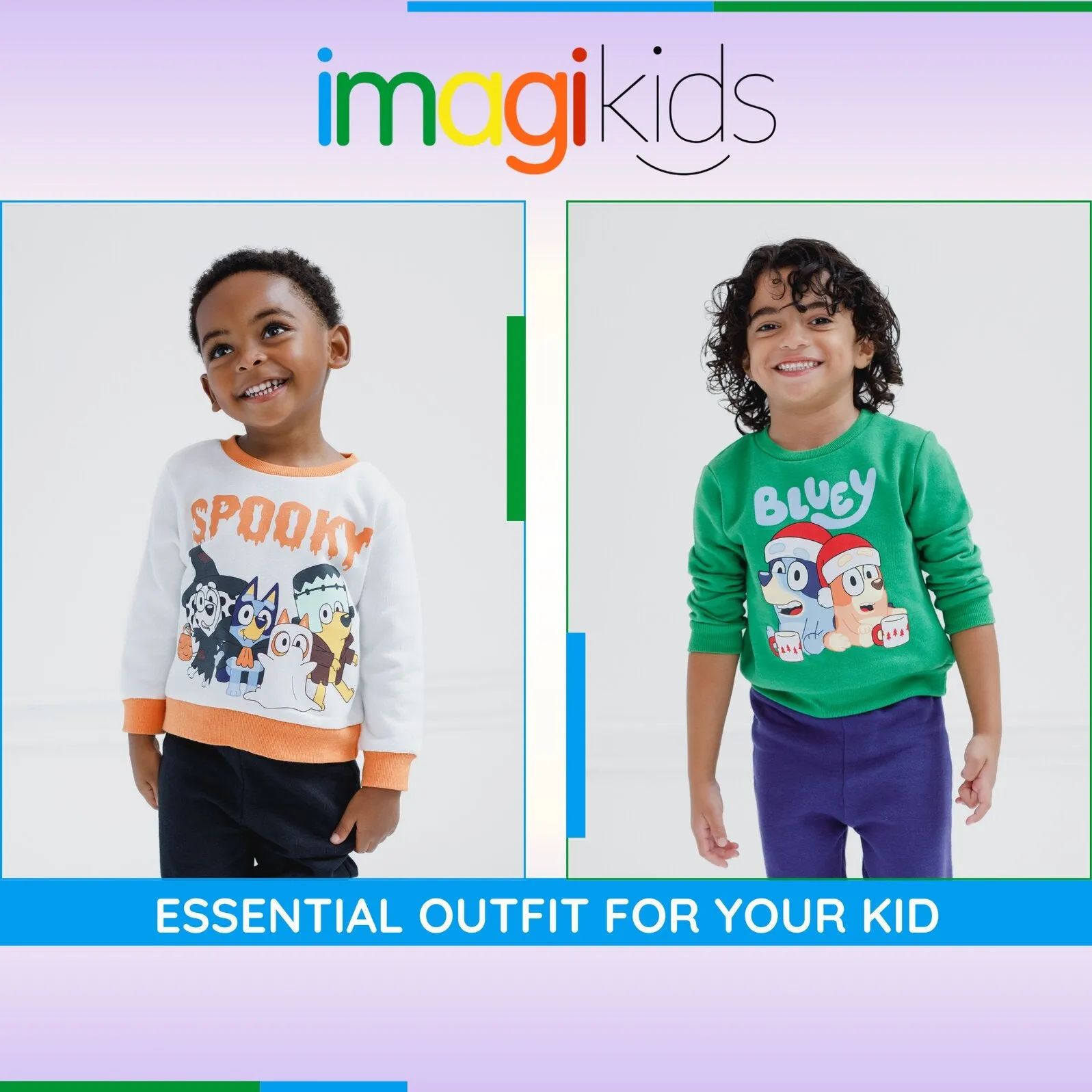 Bluey Christmas Fleece Sweatshirt and Jogger Pants Outfit Set