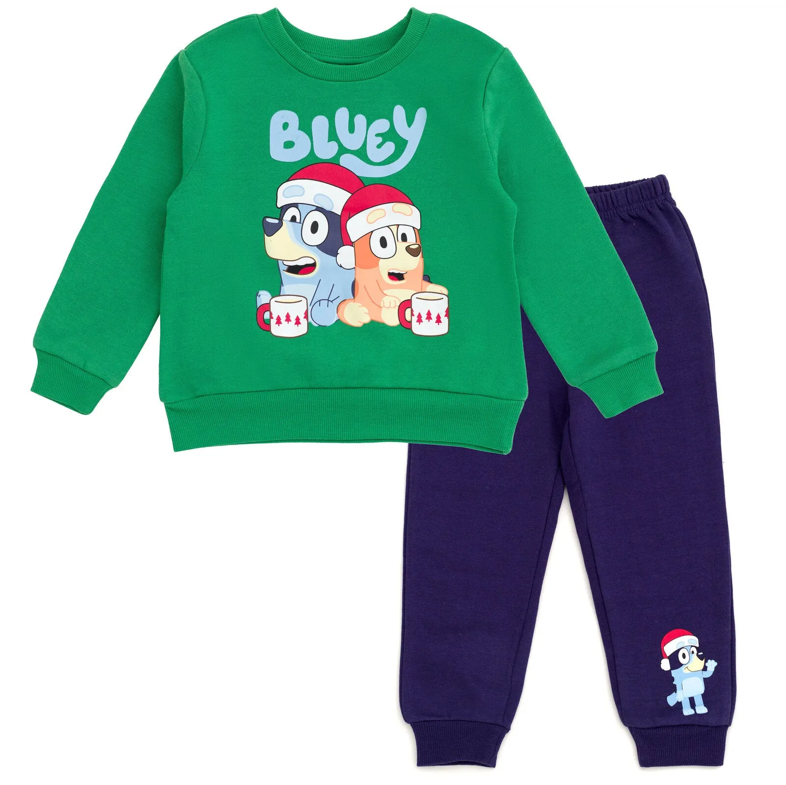 Bluey Christmas Fleece Sweatshirt and Jogger Pants Outfit Set