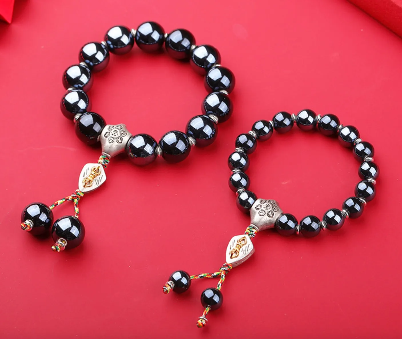 Buddhist Vajra Mantra Wheel Ceramic Liu Li Glass Bracelet 10/14mm Wrist Mala Bracelet