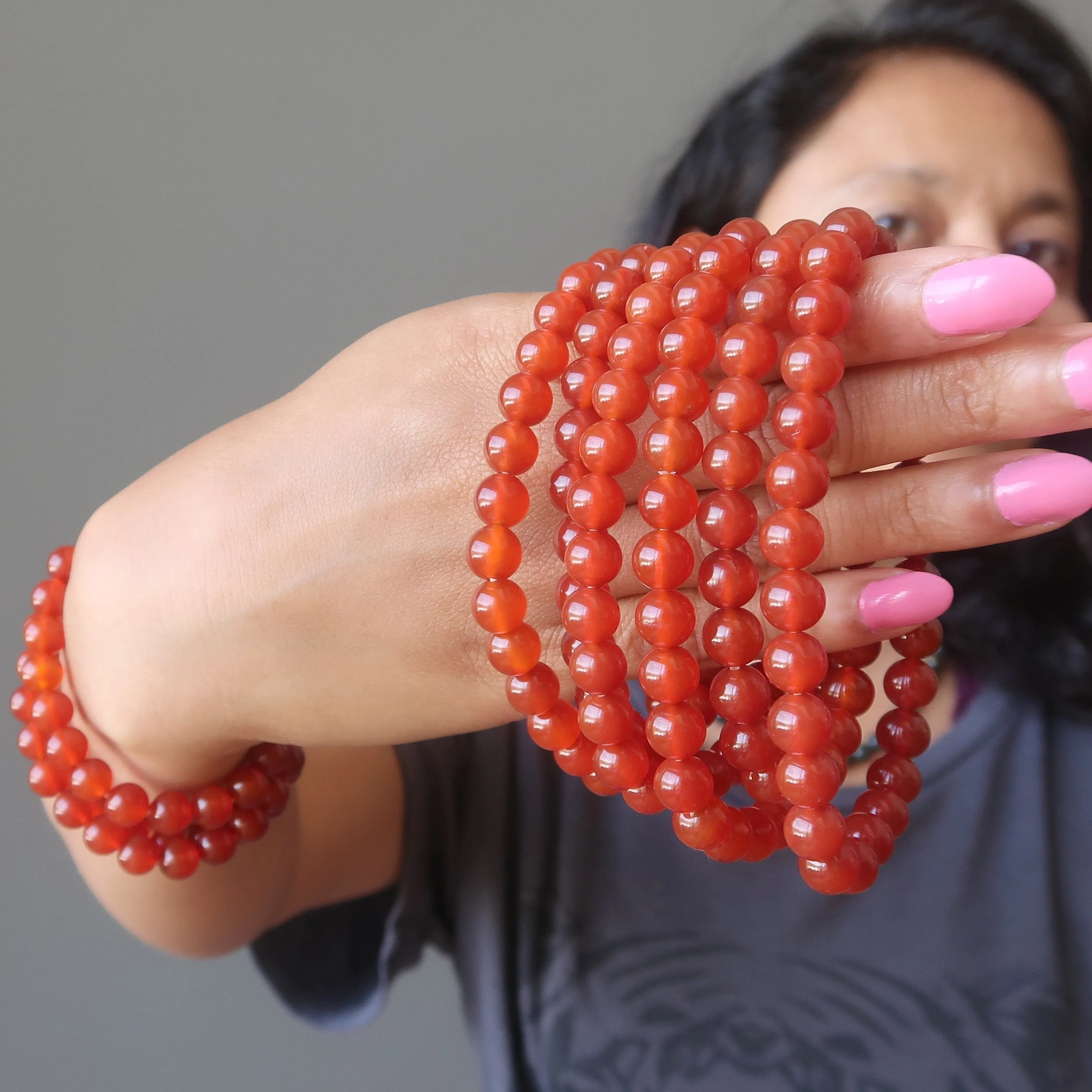 Carnelian Bracelet Blazing Sun Red Orange Stones