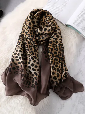 Chicmy-Stylish Leopard Gradient Silk Scarf