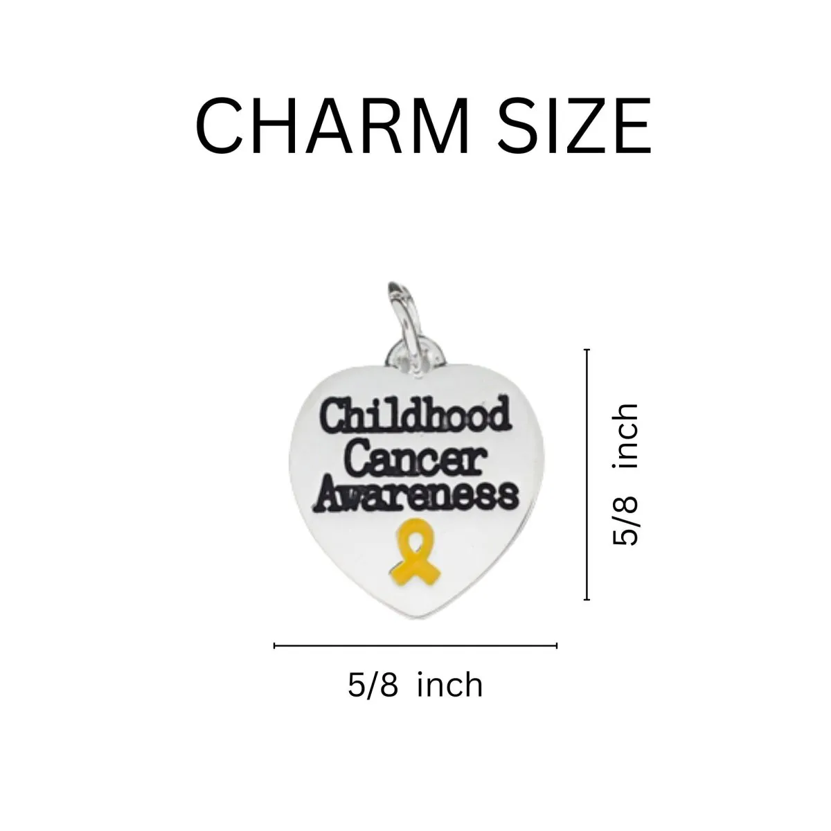 Childhood Cancer Heart Awareness Charm Silver Beaded Bracelets