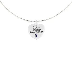 Colon Cancer Awareness Heart Necklaces
