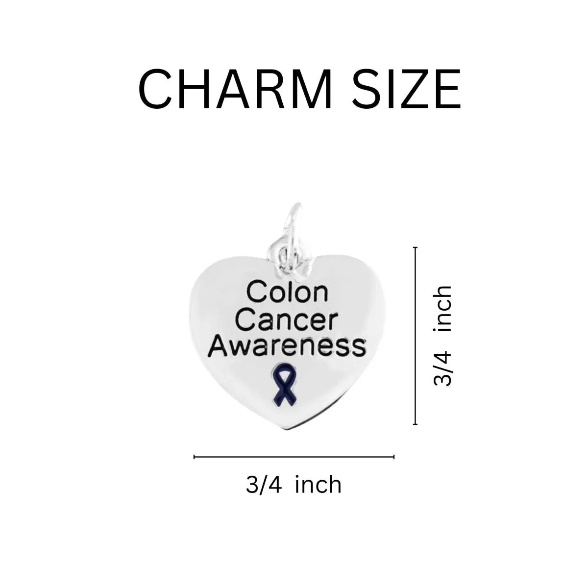 Colon Cancer Awareness Heart Necklaces