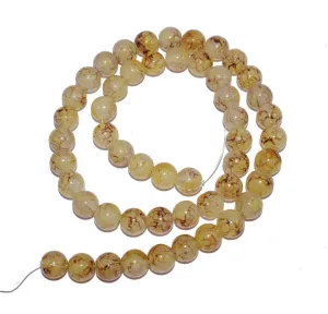 Cream Yellow Multicolor Spherical Jade Glass Beads