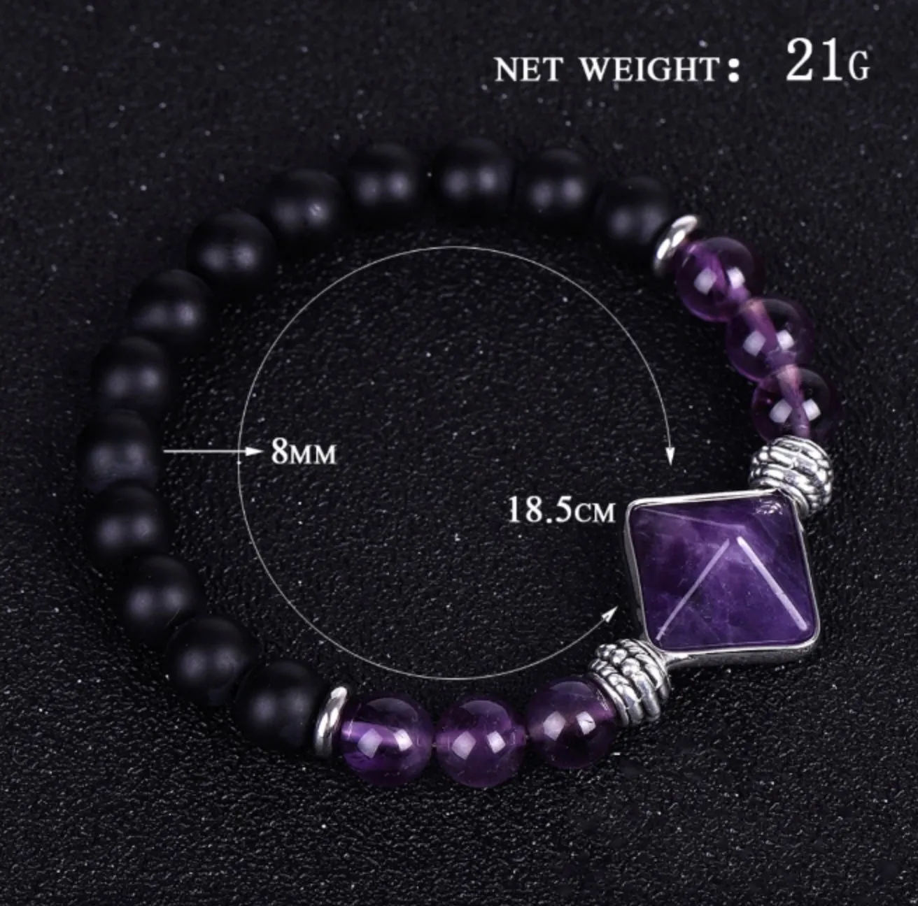 Crystal Cone Pyramid Yoga Bracelet - Enhance Your Practice with this Beautiful Crystal Meditation Tool
