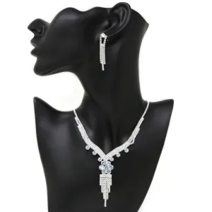 Cubic Zirconia Pave Necklace Set