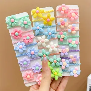 Cute Flower Hair Bands Colorful Ties for Girls Perfect Gift