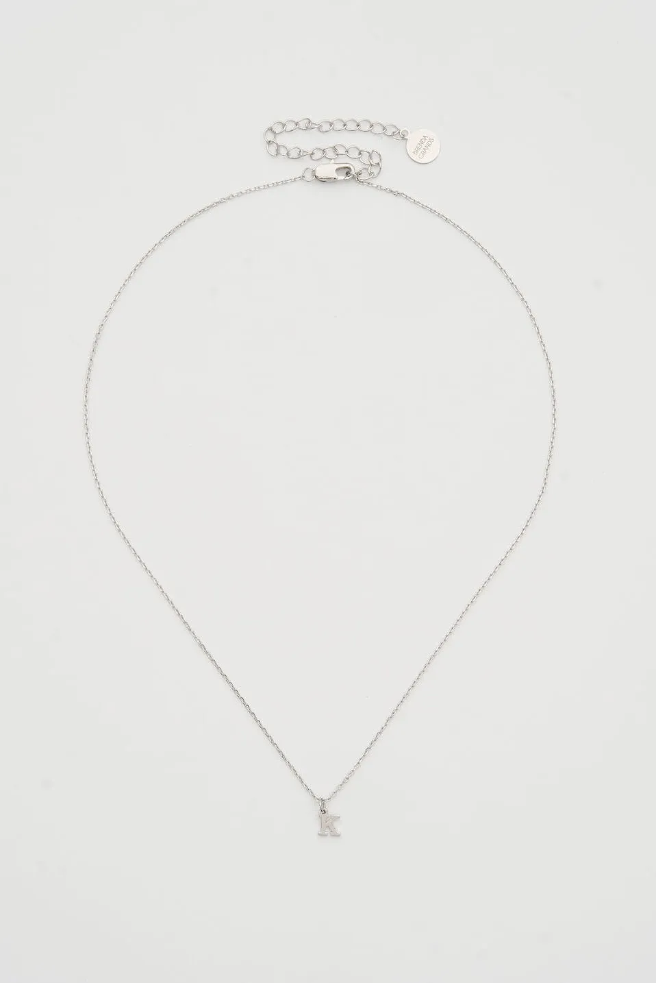 Dainty love initial Silver