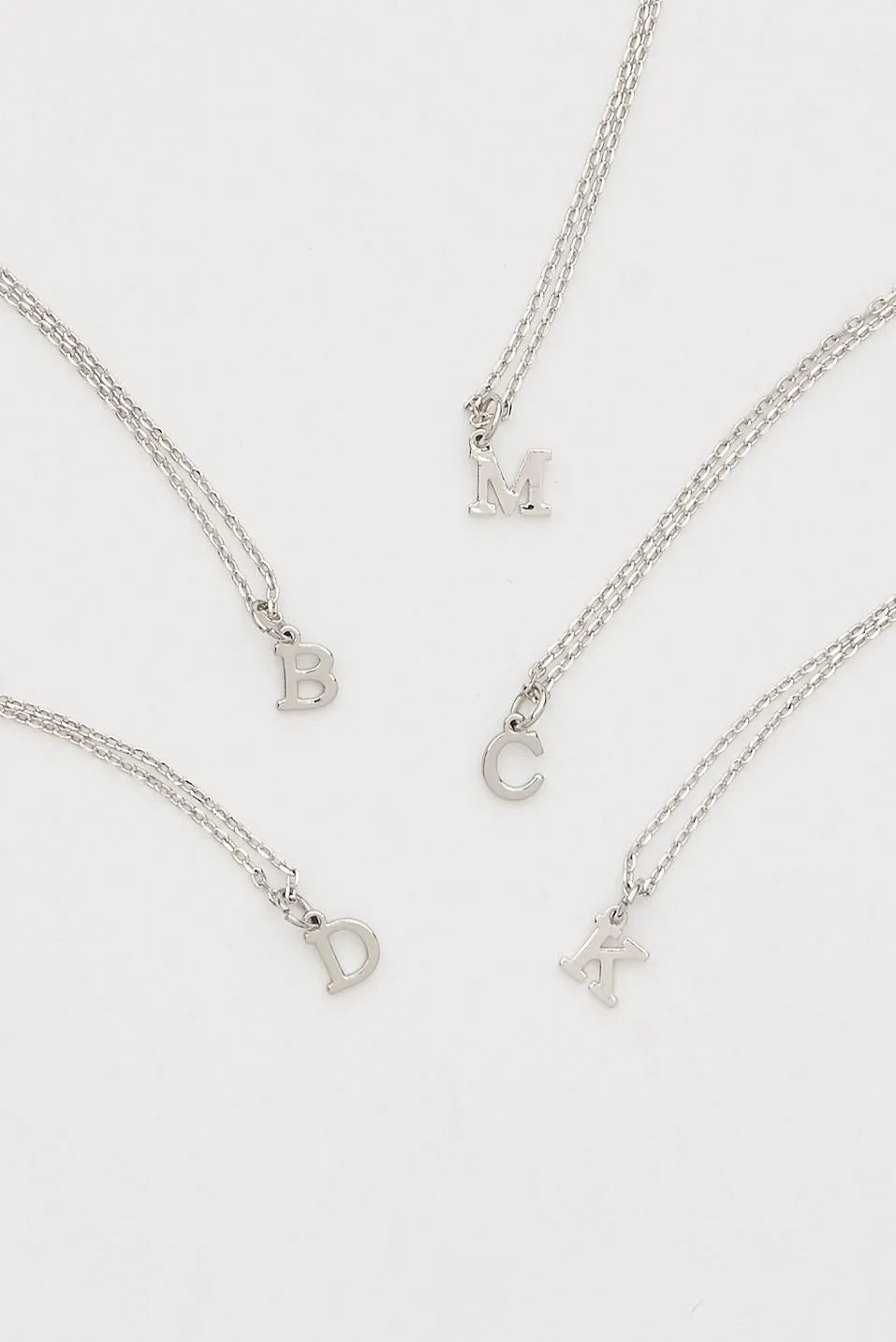 Dainty love initial Silver