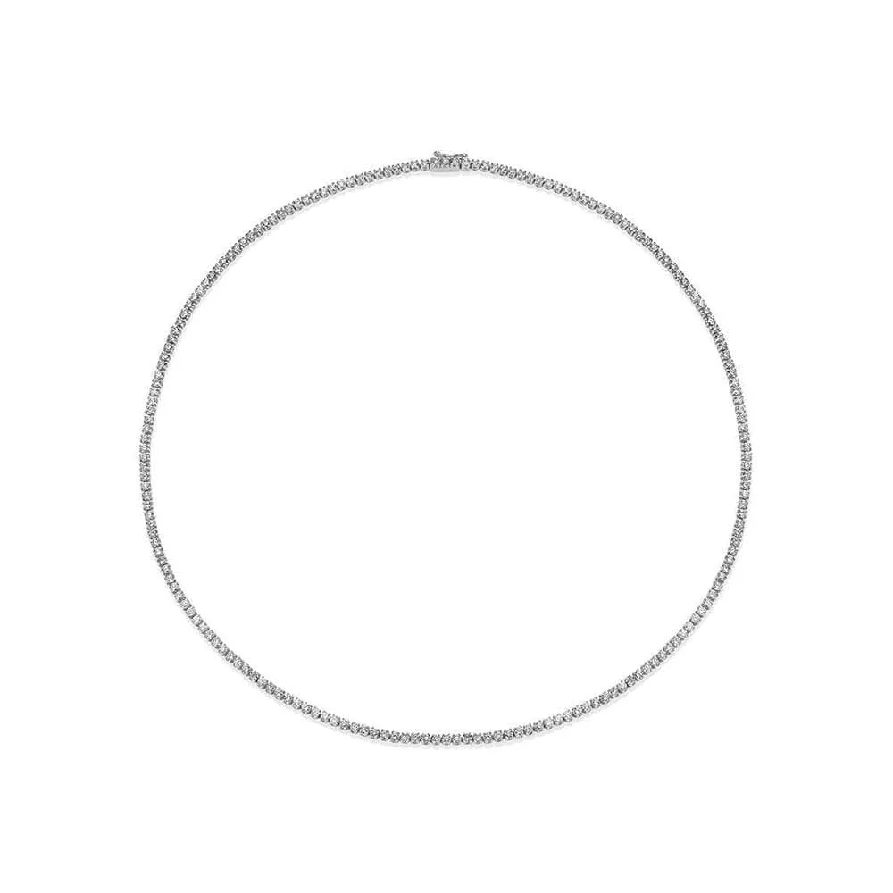 Diamond Tennis Necklace (9.30 ct.) 2.5 mm 4-Prongs Setting in 14K Gold