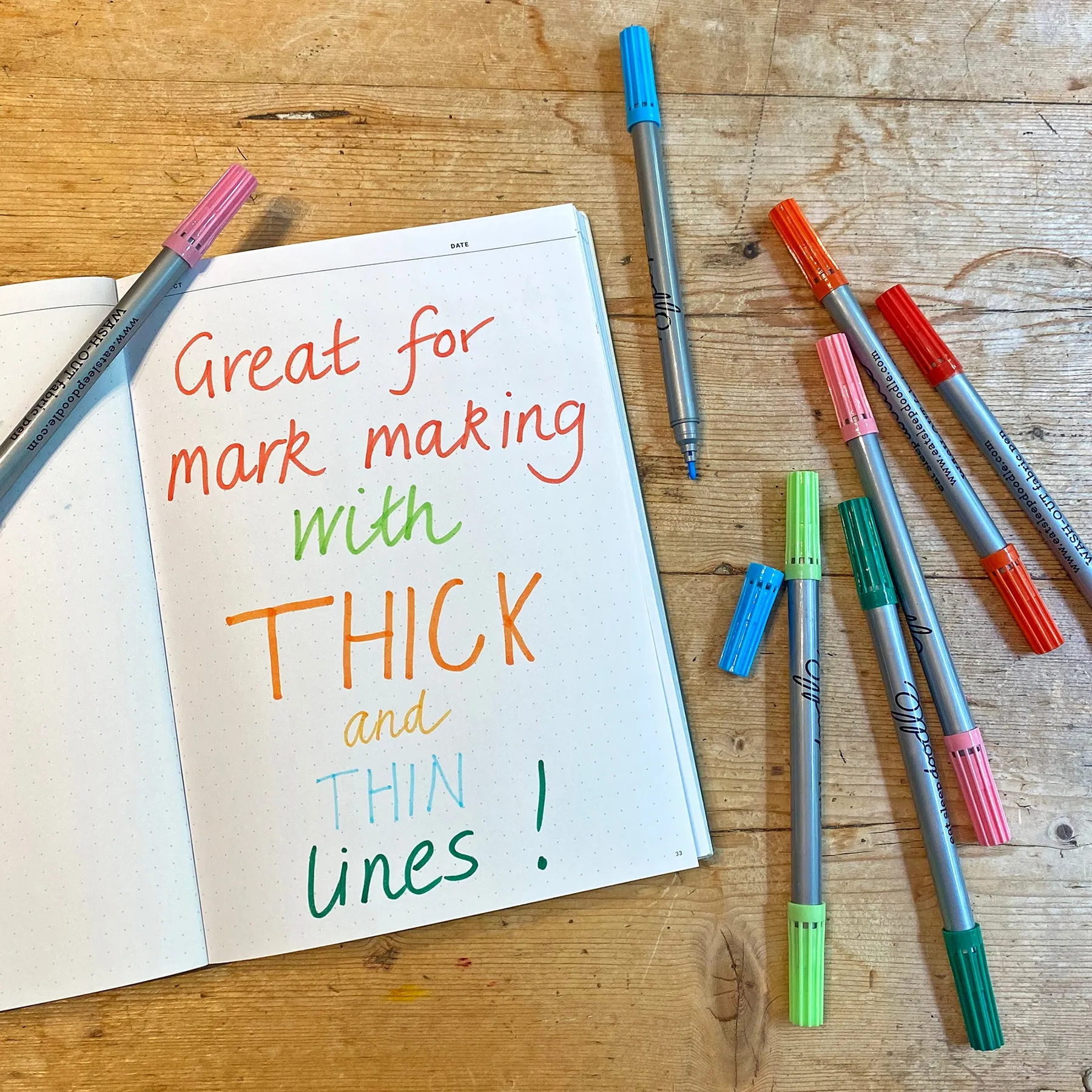 doodle wash-out marker set of 10: pastel edition