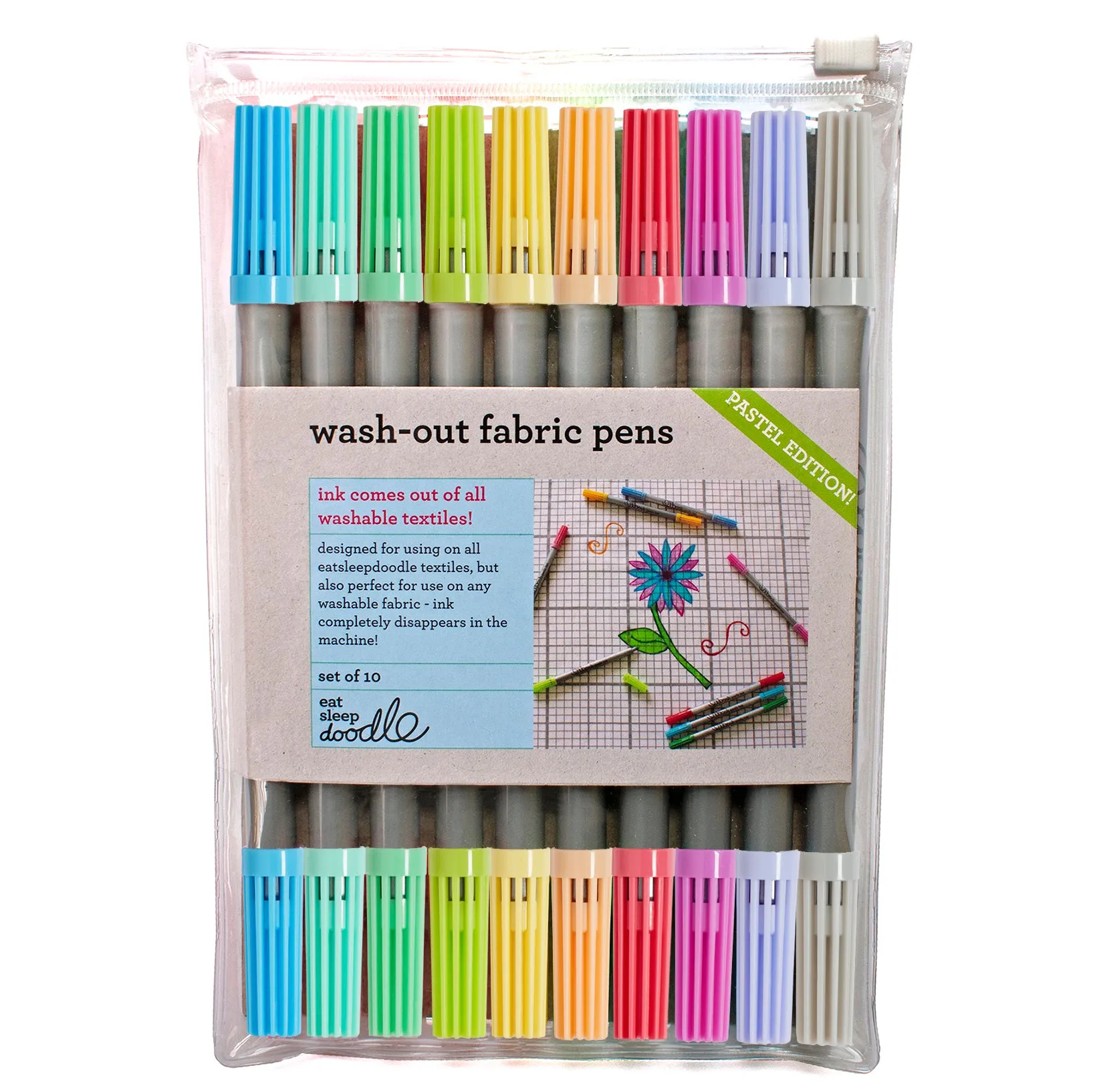 doodle wash-out marker set of 10: pastel edition